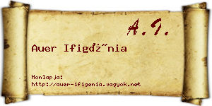 Auer Ifigénia névjegykártya